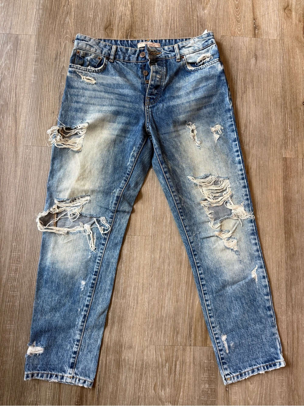 Bershka Distressed Blue Ripped women’s  Jeans size 6